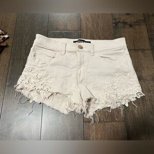 Express Cream Jean Shorts